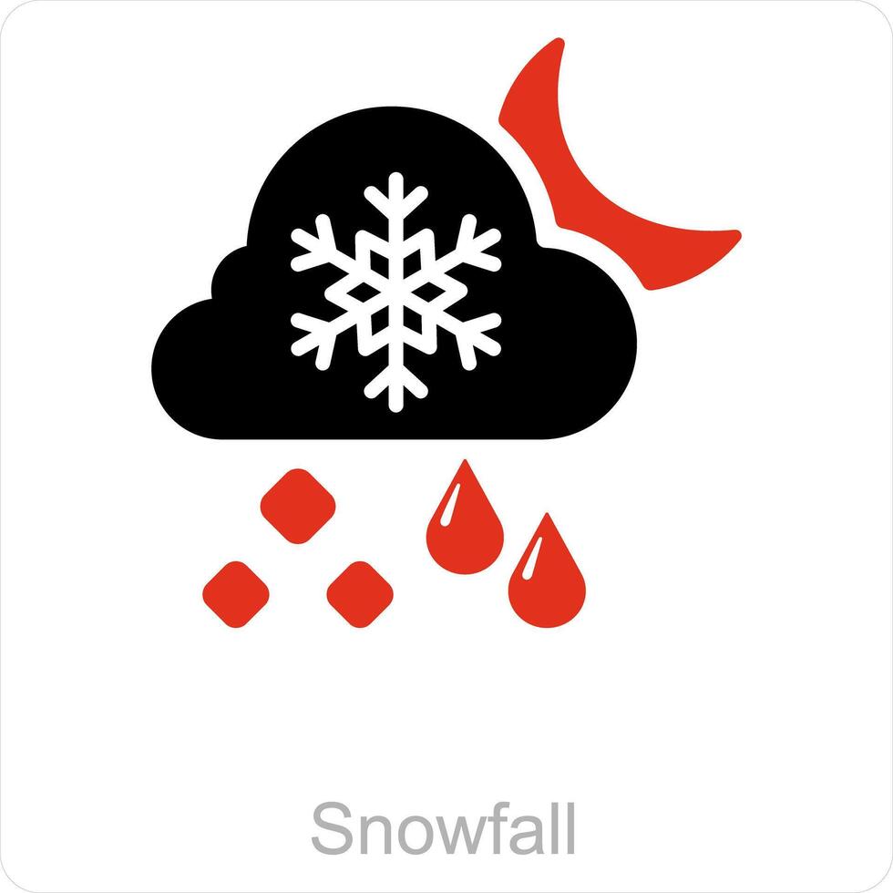 Snowfall and weather icon concept vector
