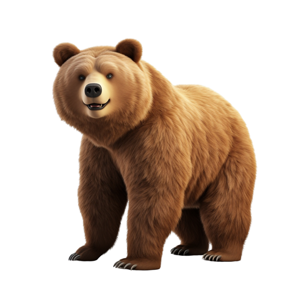 AI generated Cartoon bear clip art png