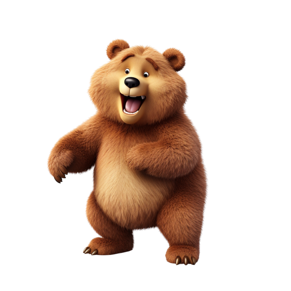 AI generated Cartoon bear clip art png