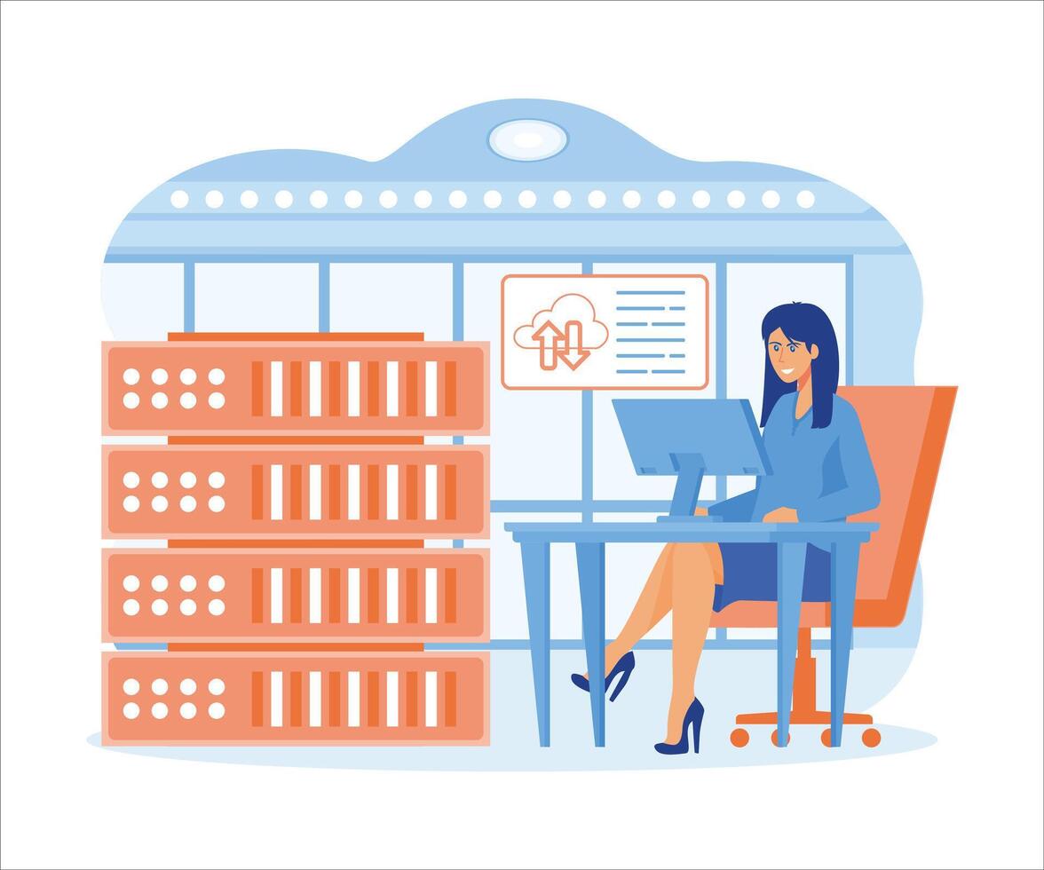 Data entry services abstract concept. Database management service, data entry outsource company, remote professional operator, structured information abstract metaphor. flat vector modern illustration