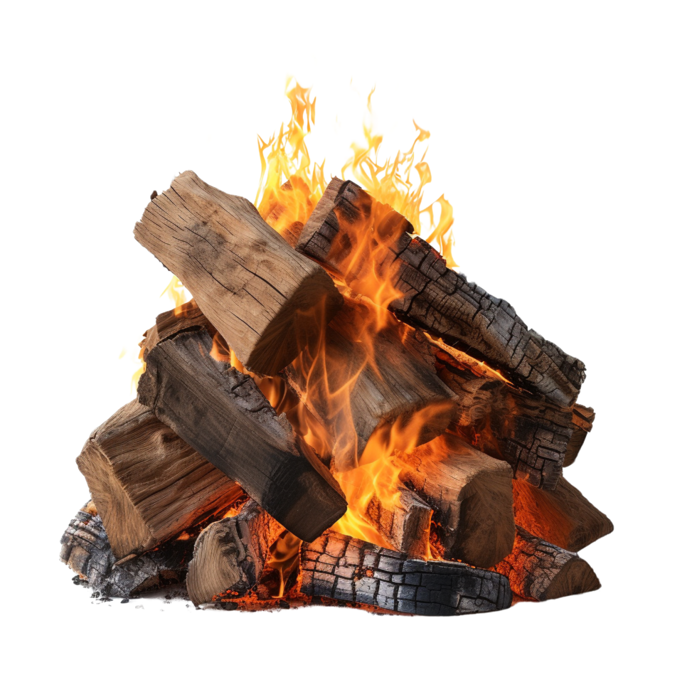 AI generated Burning firewood clip art png