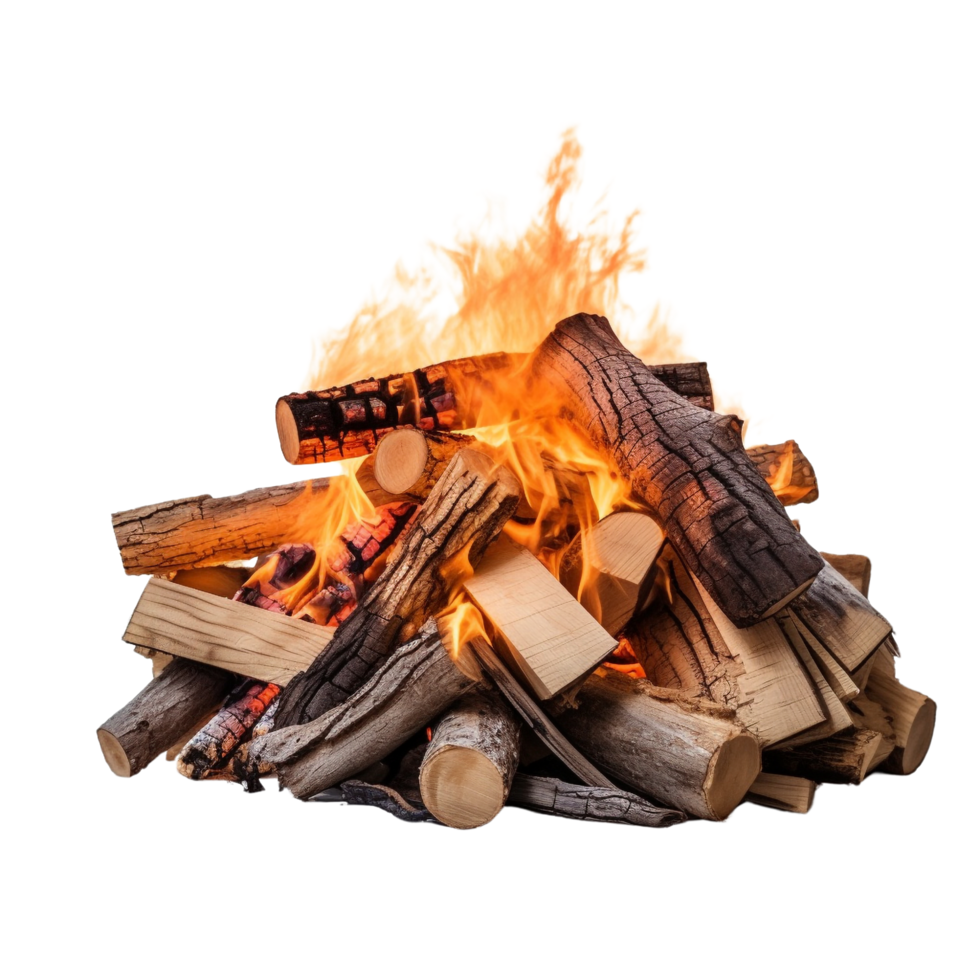 AI generated Burning firewood clip art png