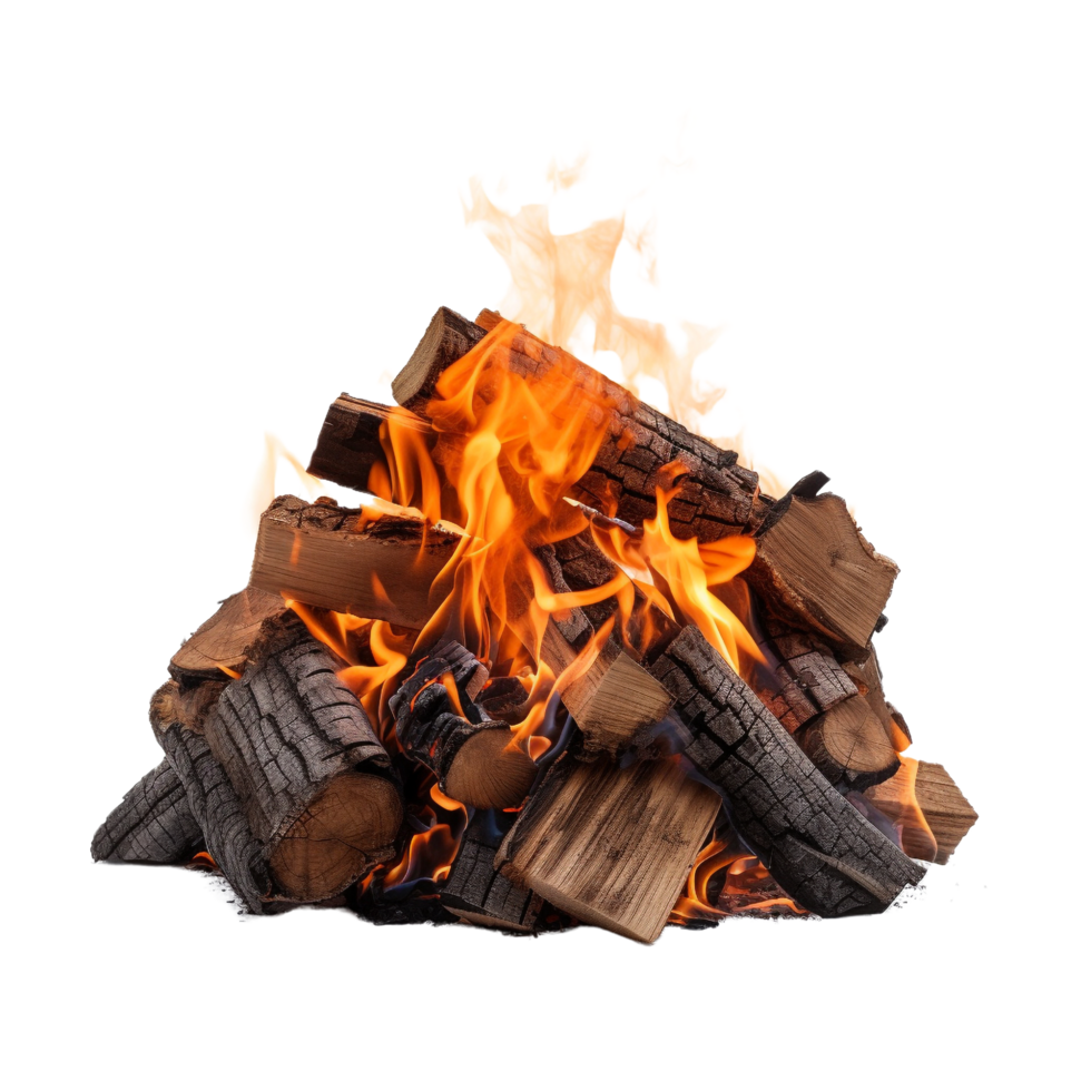 AI generated Burning firewood clip art png