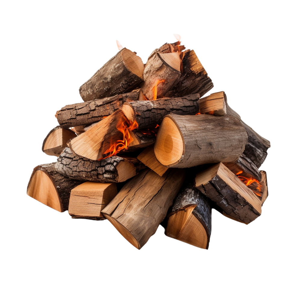 AI generated Burning firewood clip art png