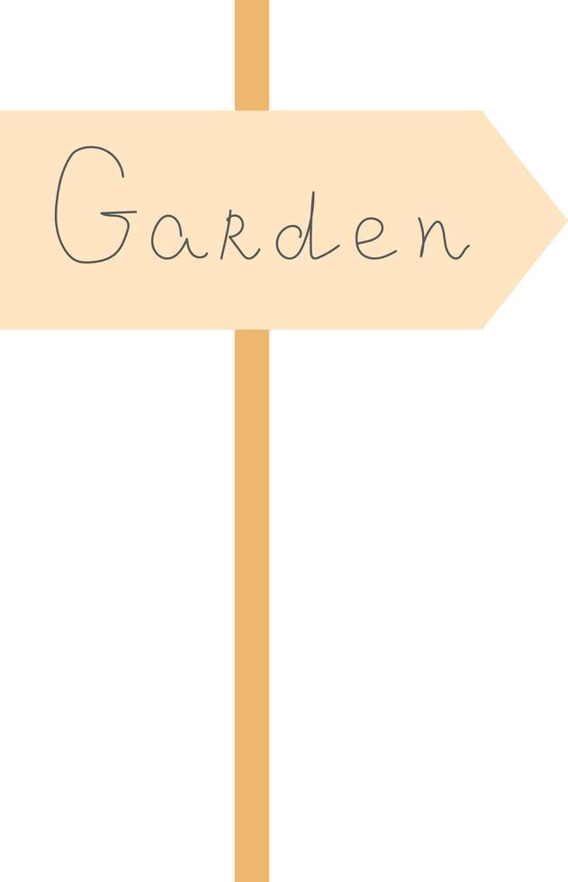 Decorative garden sign isolated in white background. vector