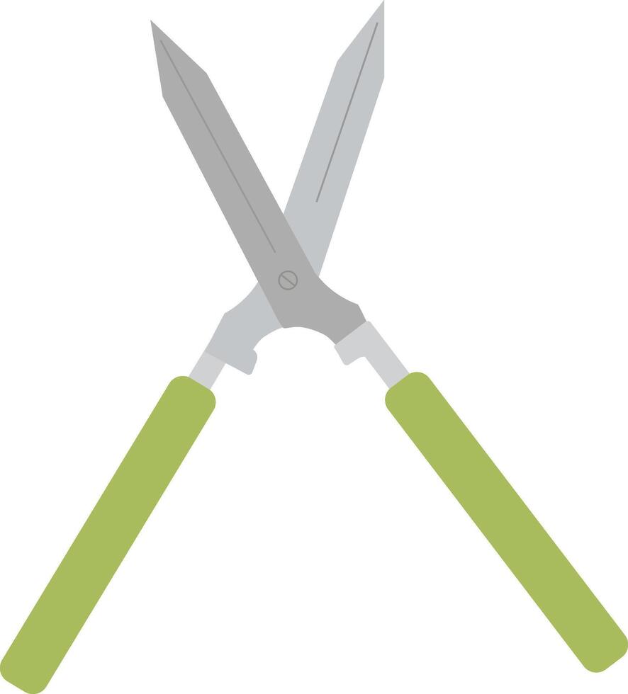 Vector illustration of hedge shears for gardening. Hedge clippers in cartoon style