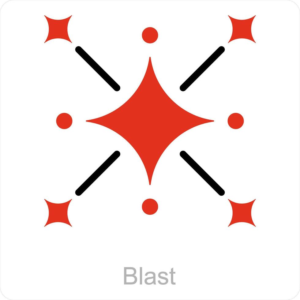 blast and bomb icon concept vector