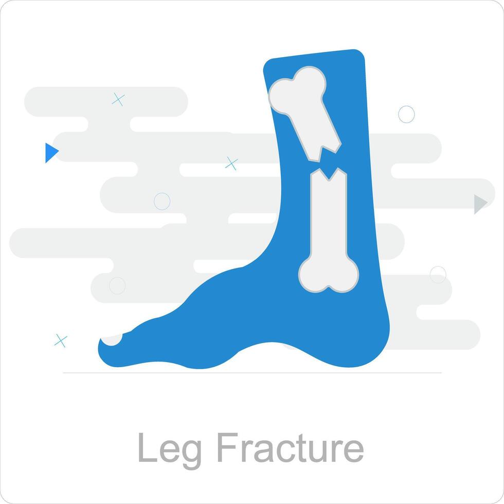 Leg Fracture and bone icon concept vector