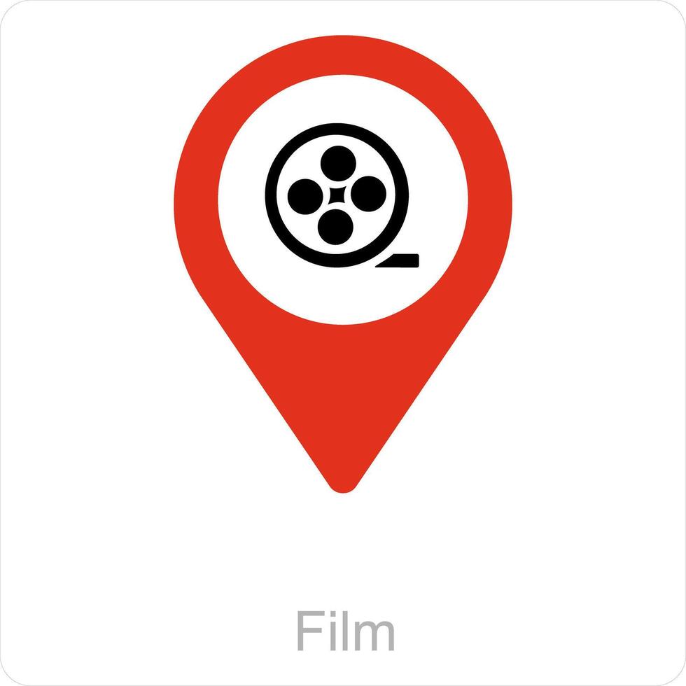 Film location and location icon concept vector