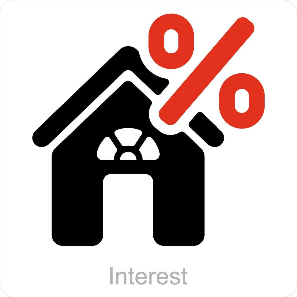 Interest and loan icon concept vector