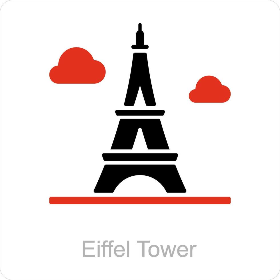 eiffel tower and paris icon concept vector