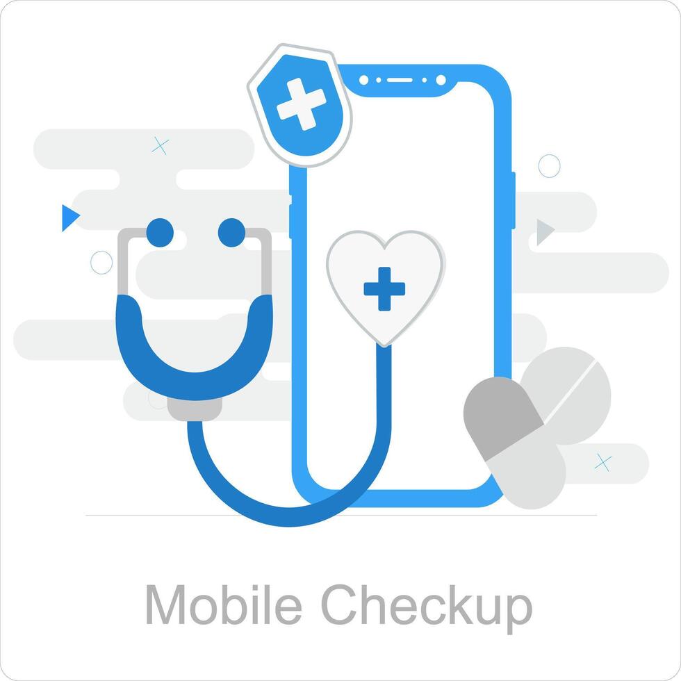 Mobile Checkup and health icon concept vector