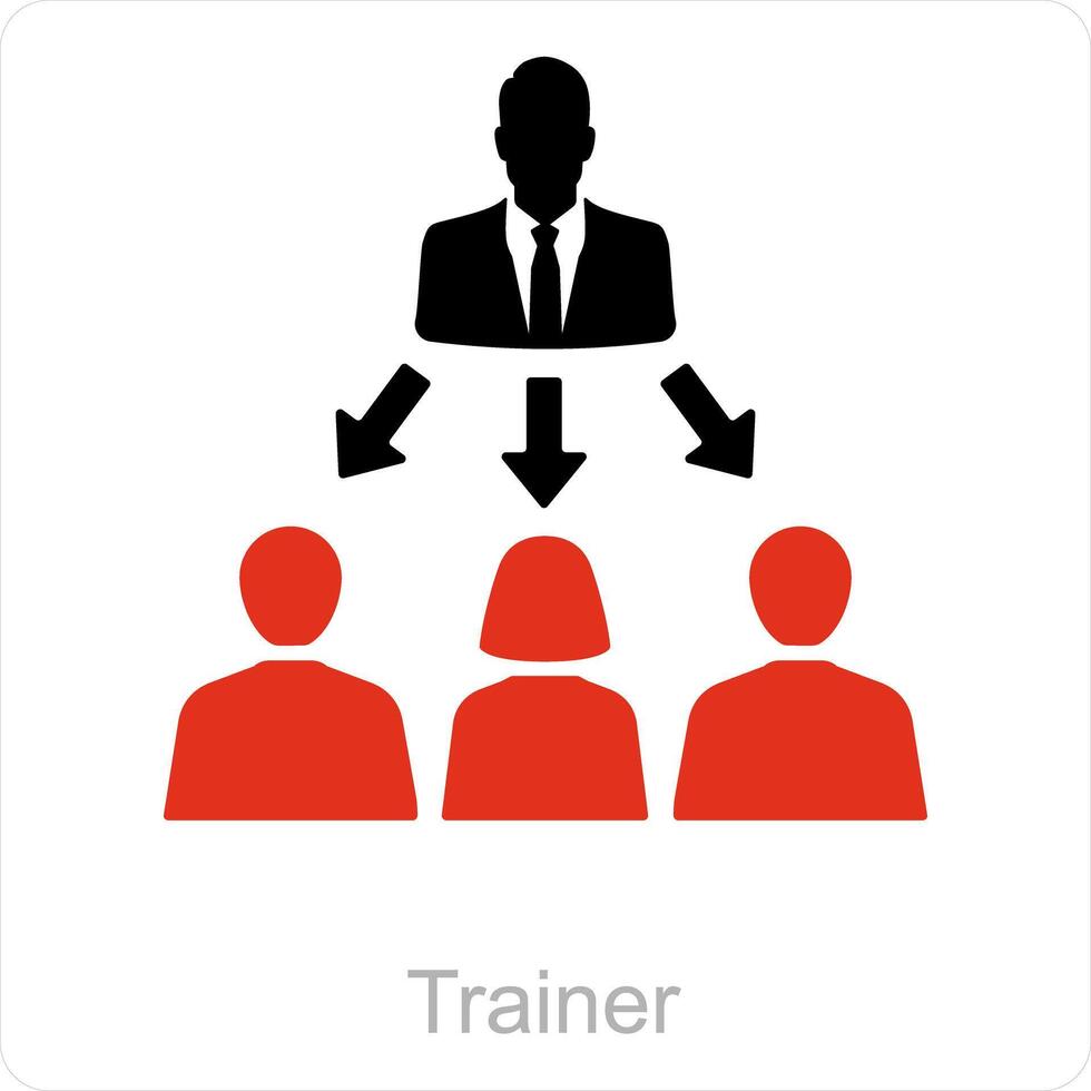 Trainer and team icon concept vector