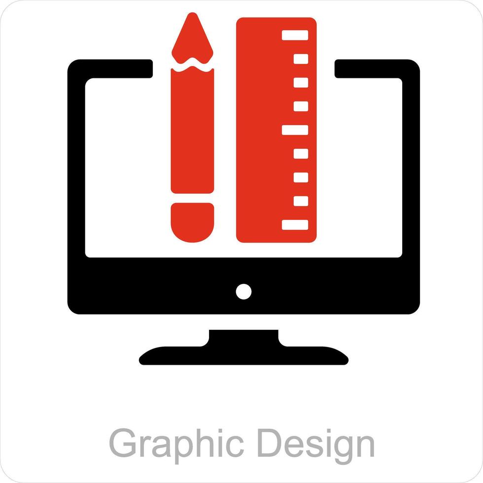 gráfico diseño y educación icono concepto vector