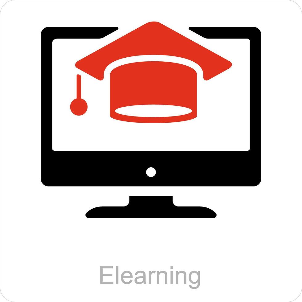 E Learning and education icon concept vector