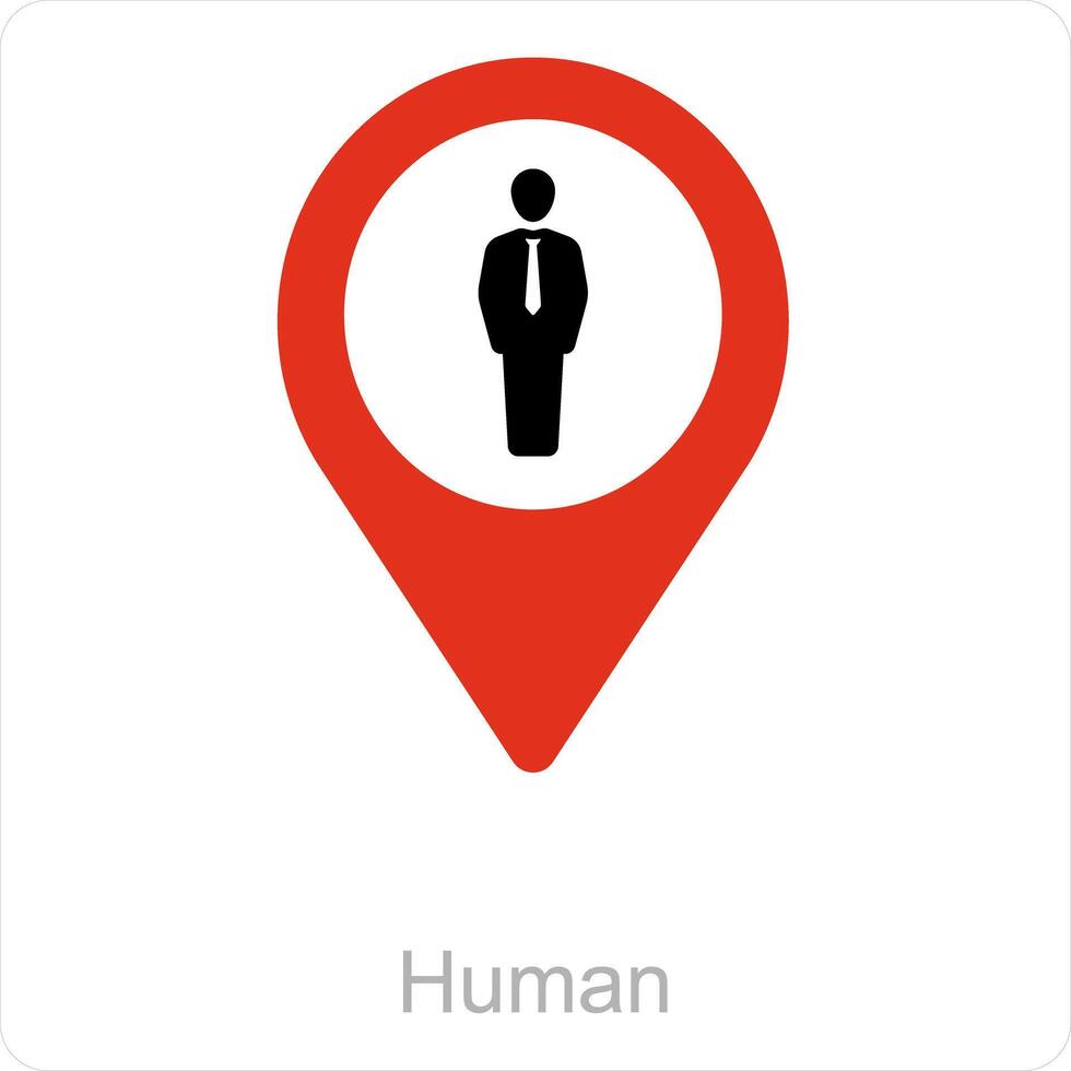 Human and location icon concept vector