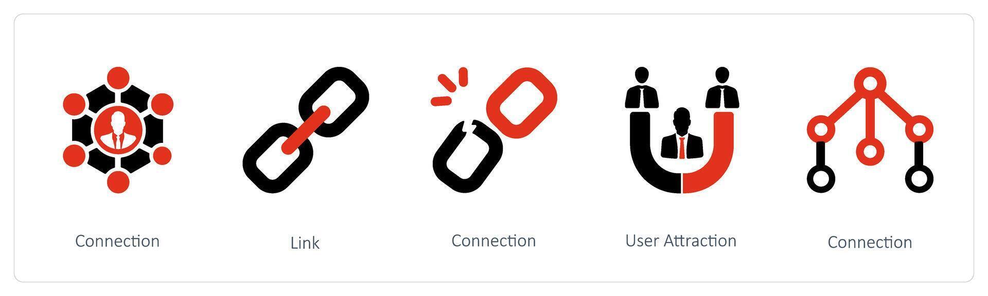 conexión, enlace y usuario atracción vector