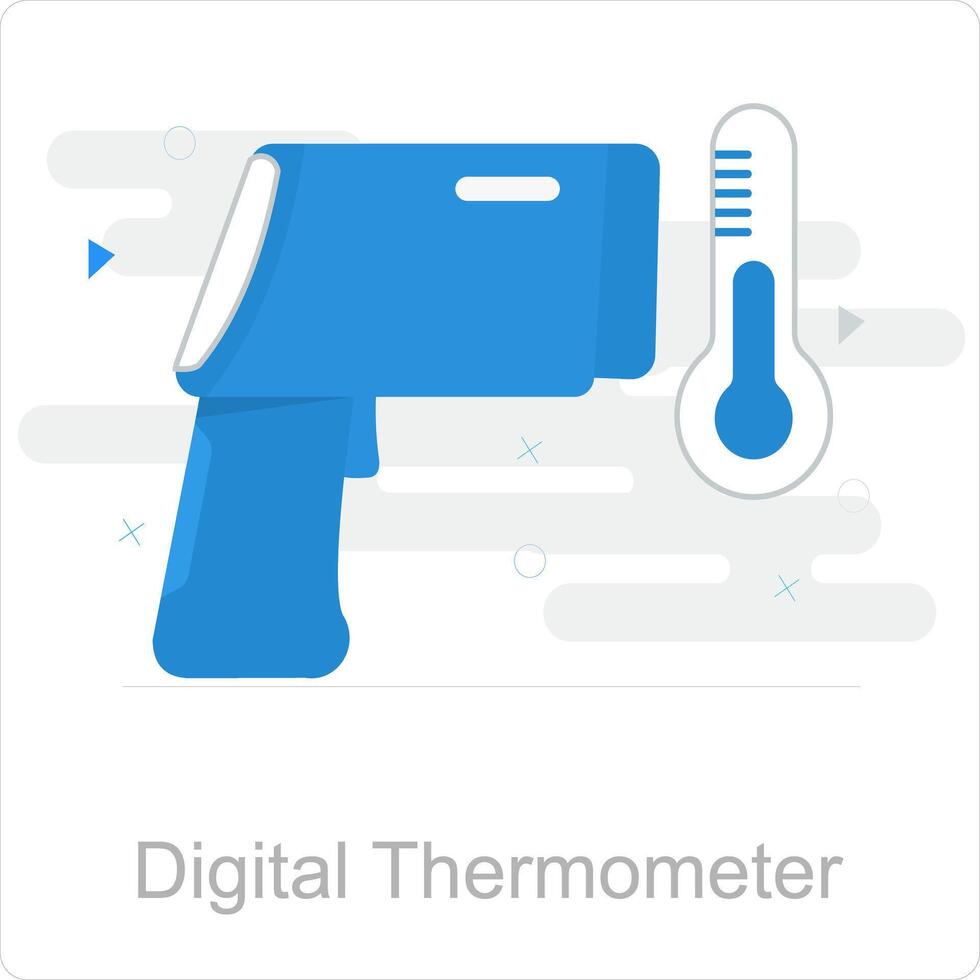 Digital Thermometer and health icon concept vector