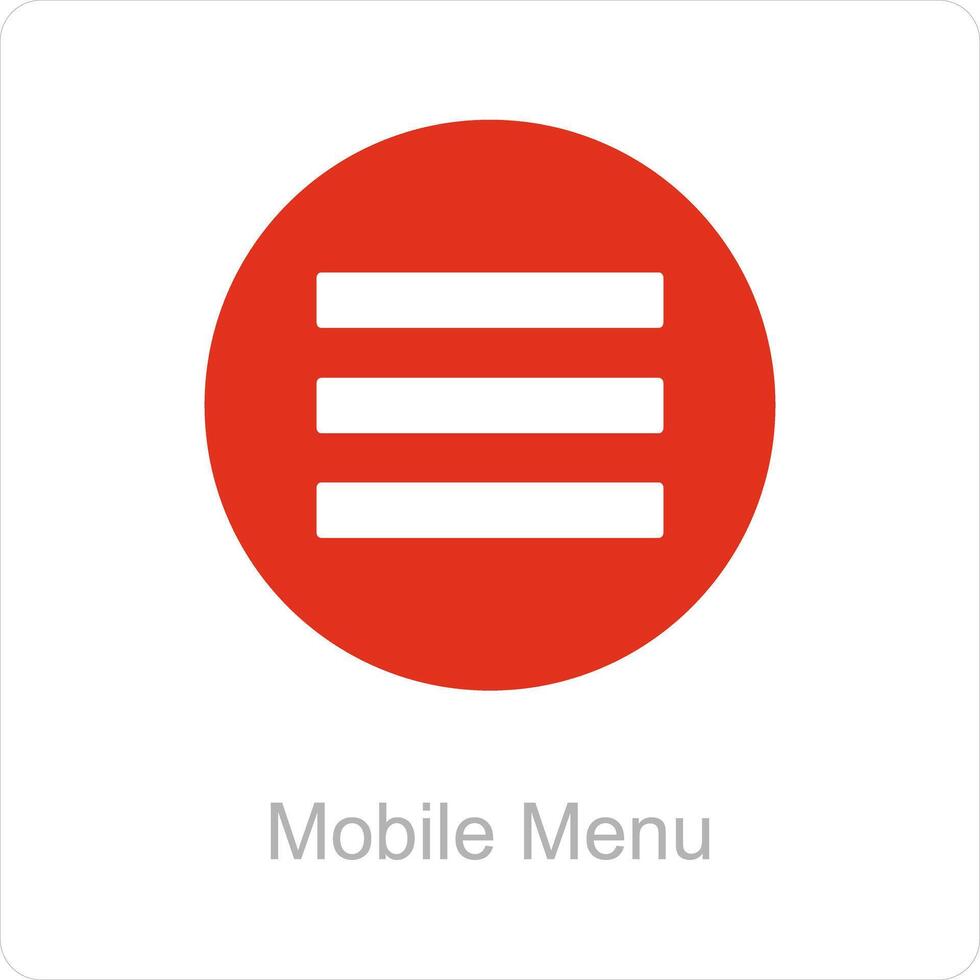 Mobile Menu and list icon concept vector