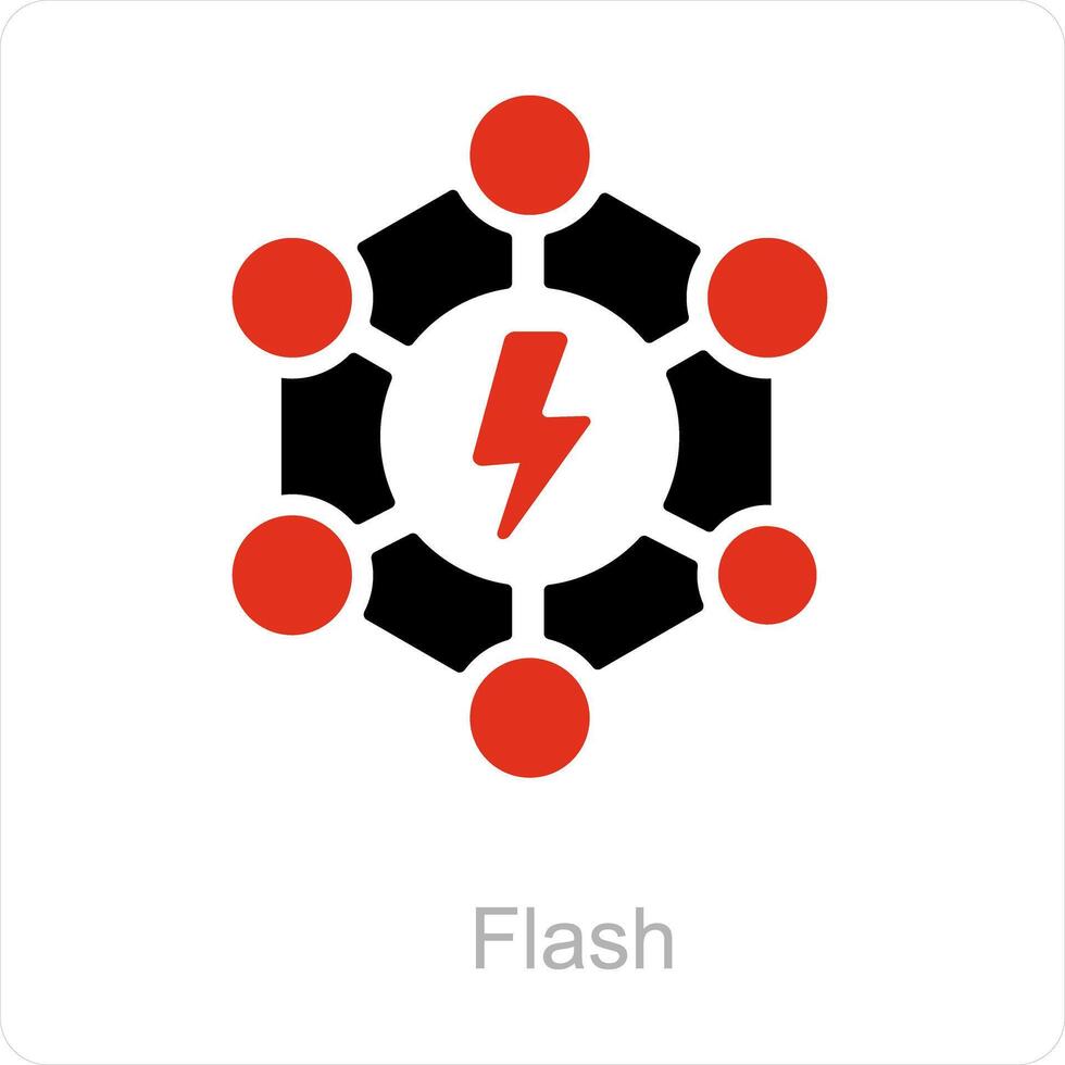 Flash and beam icon concept vector