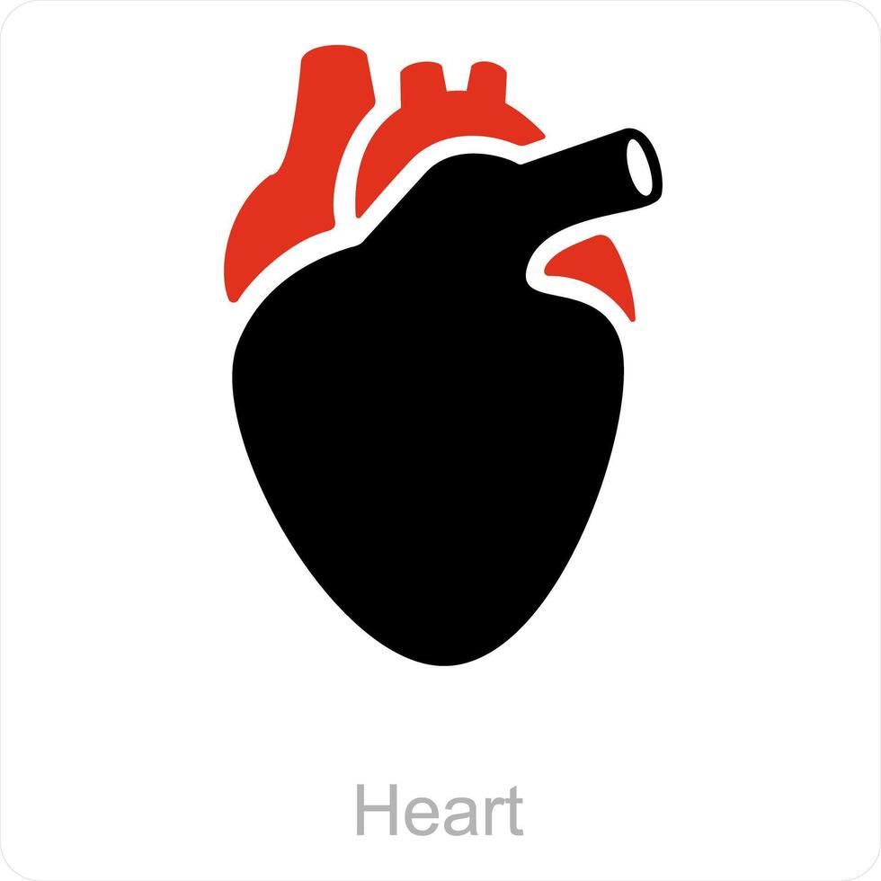 corazón y corazón icono concepto vector