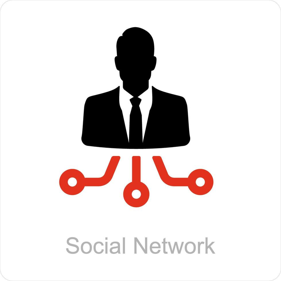 social red y conexión icono concepto vector