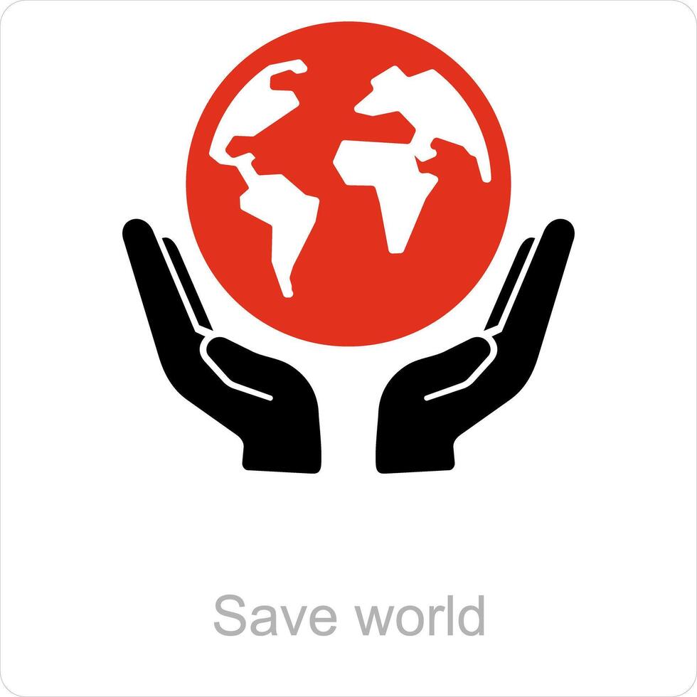 Save World and eco icon concept vector