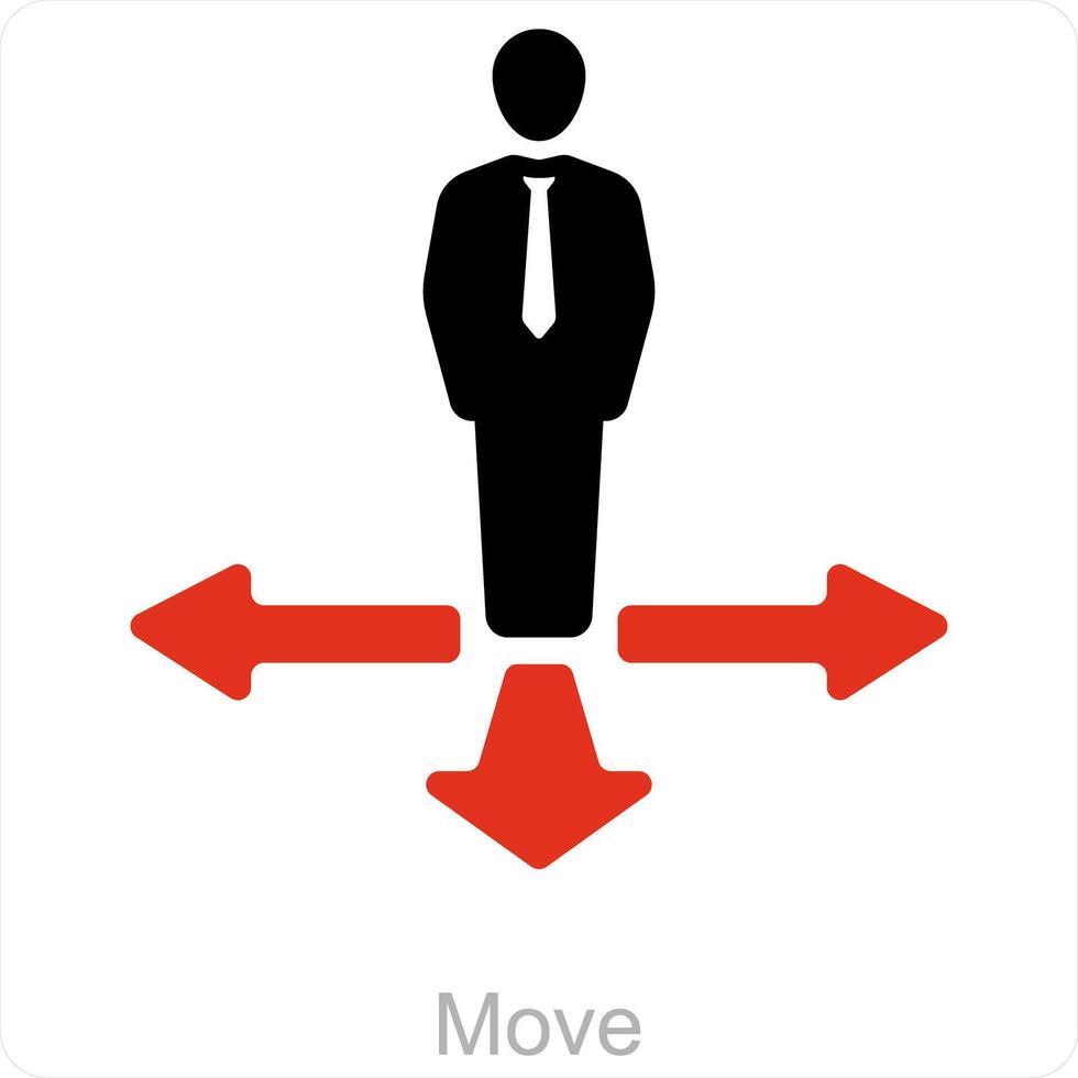 Move and business icon concept vector