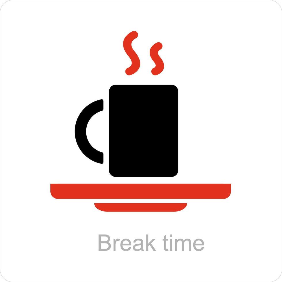 break time and break time icon concept vector