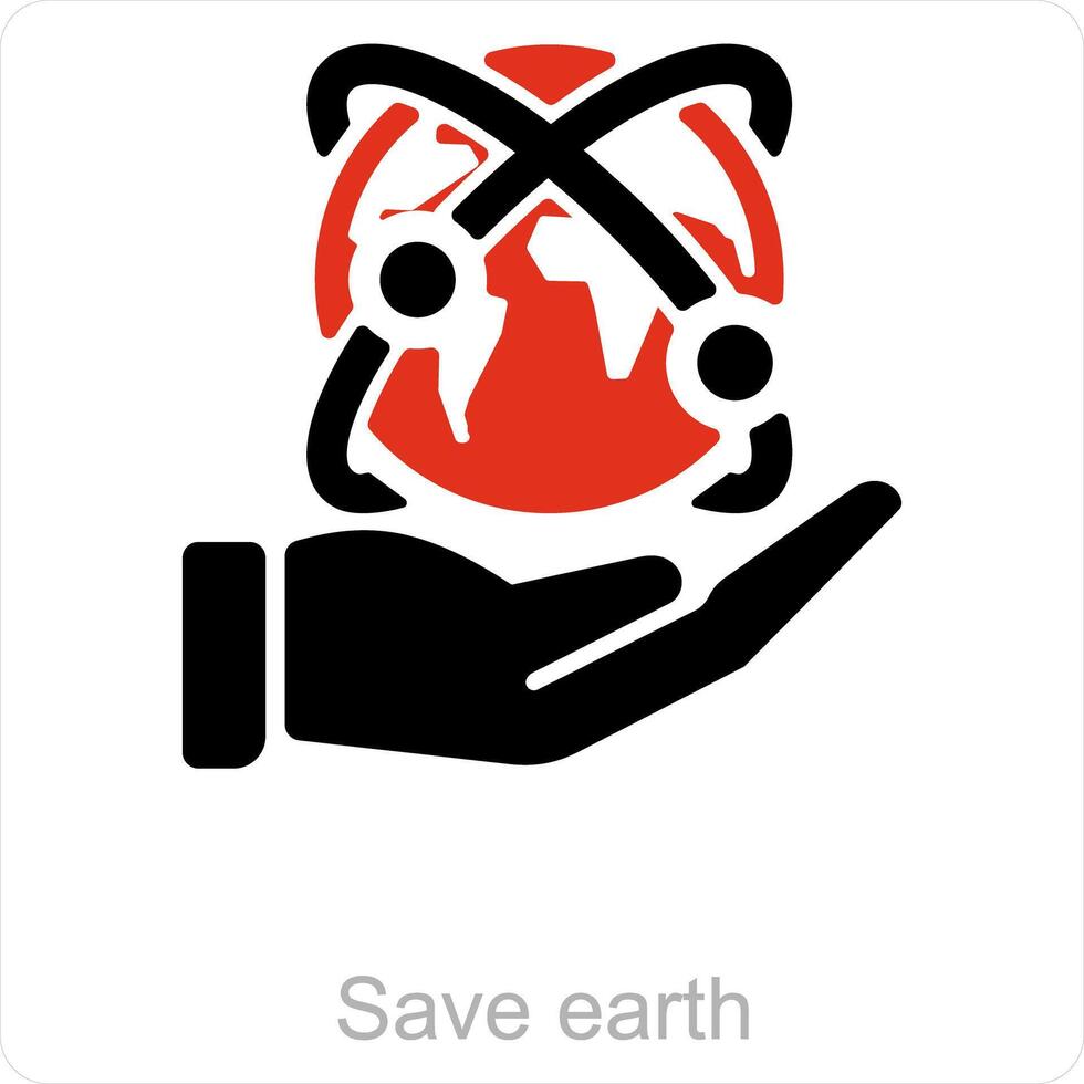 Save Earth and ecology icon concept vector