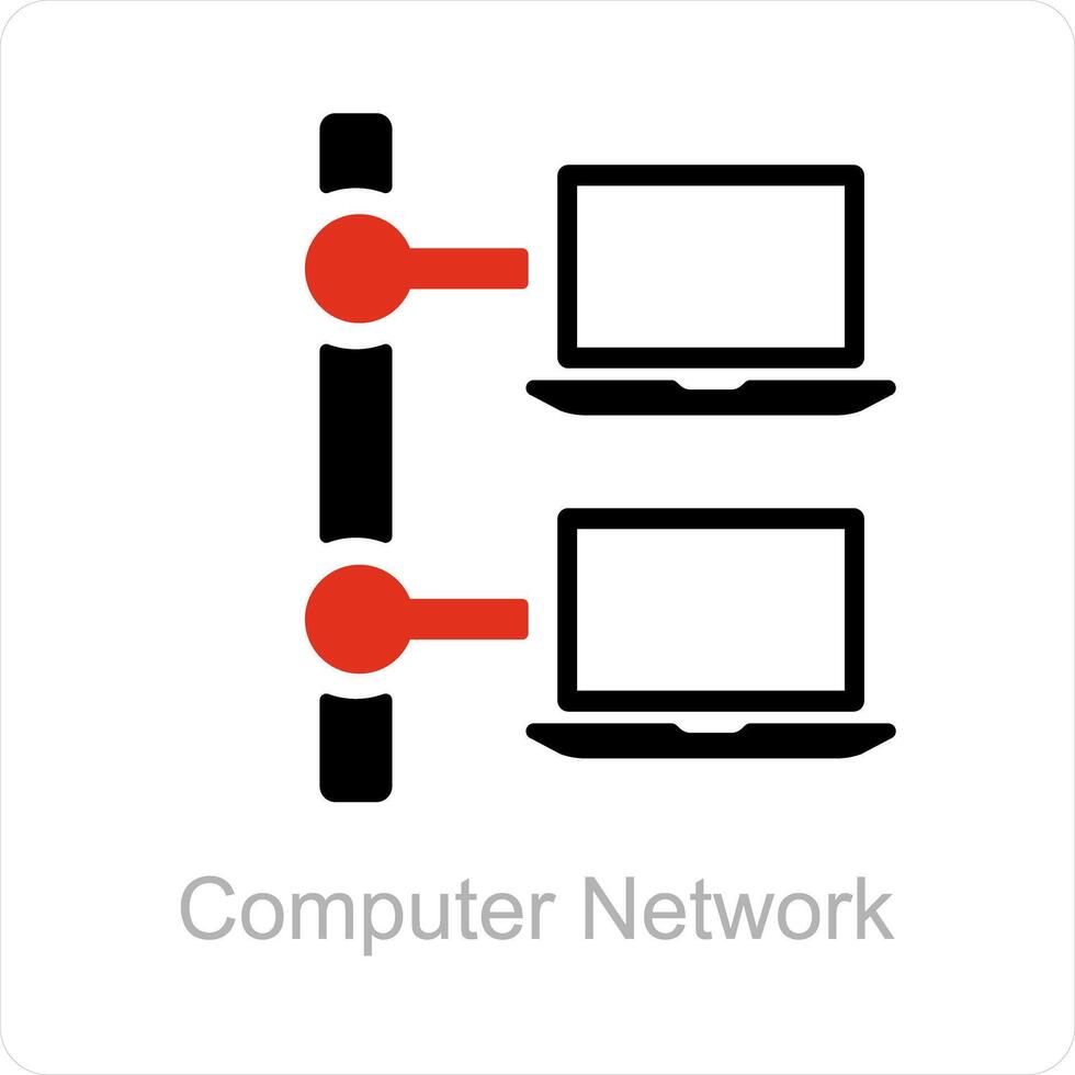 Computer Network and connection icon concept vector