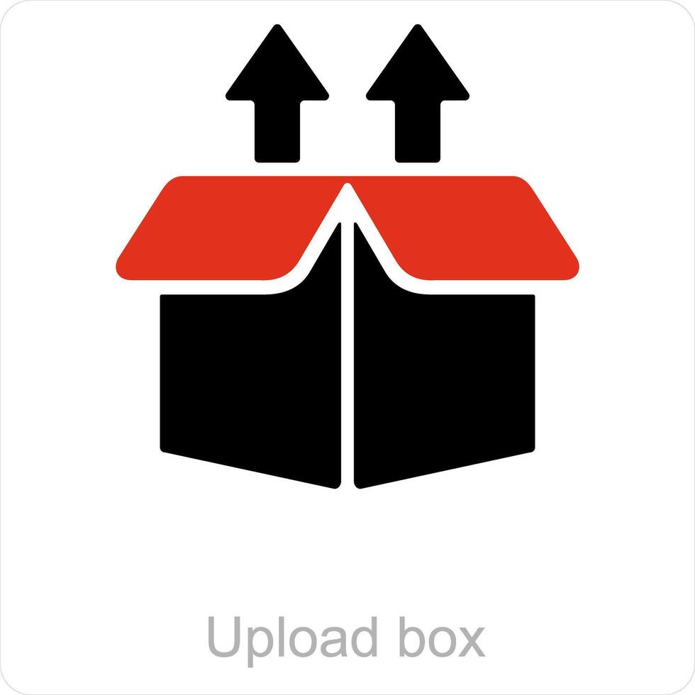 Upload box and moved icon concept vector