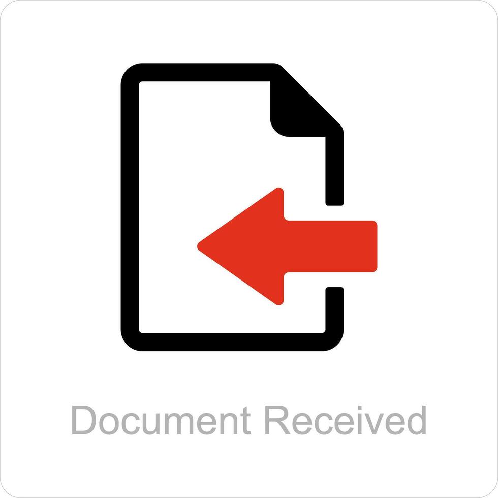Document Received and file icon concept vector