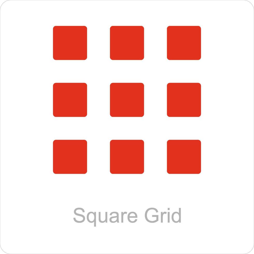 Square Grid and grid icon concept vector