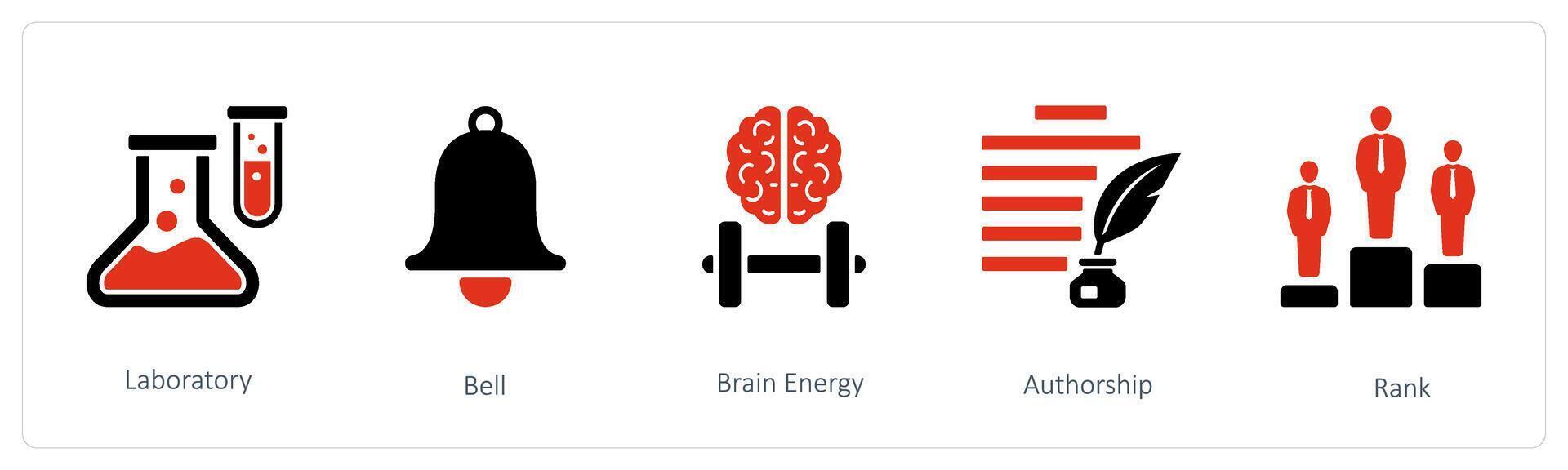 laboratory, bell and brain energy vector