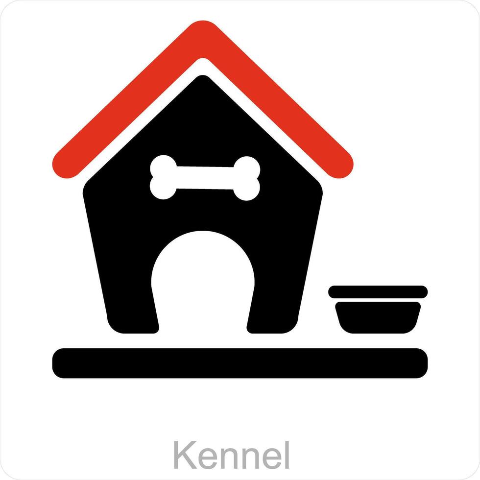 Kennel and dog house icon concept vector