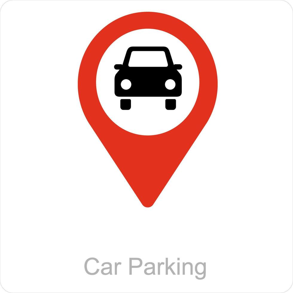 Car Parking and location icon concept vector