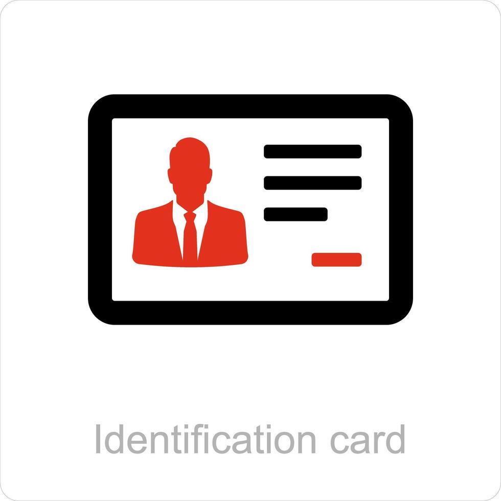 identificación tarjeta y prueba icono concepto vector