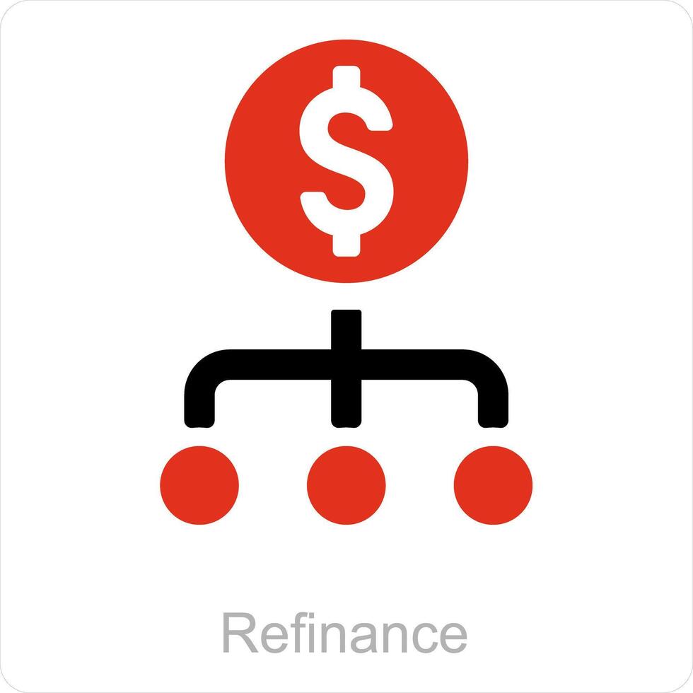 refinanciar y casa icono concepto vector