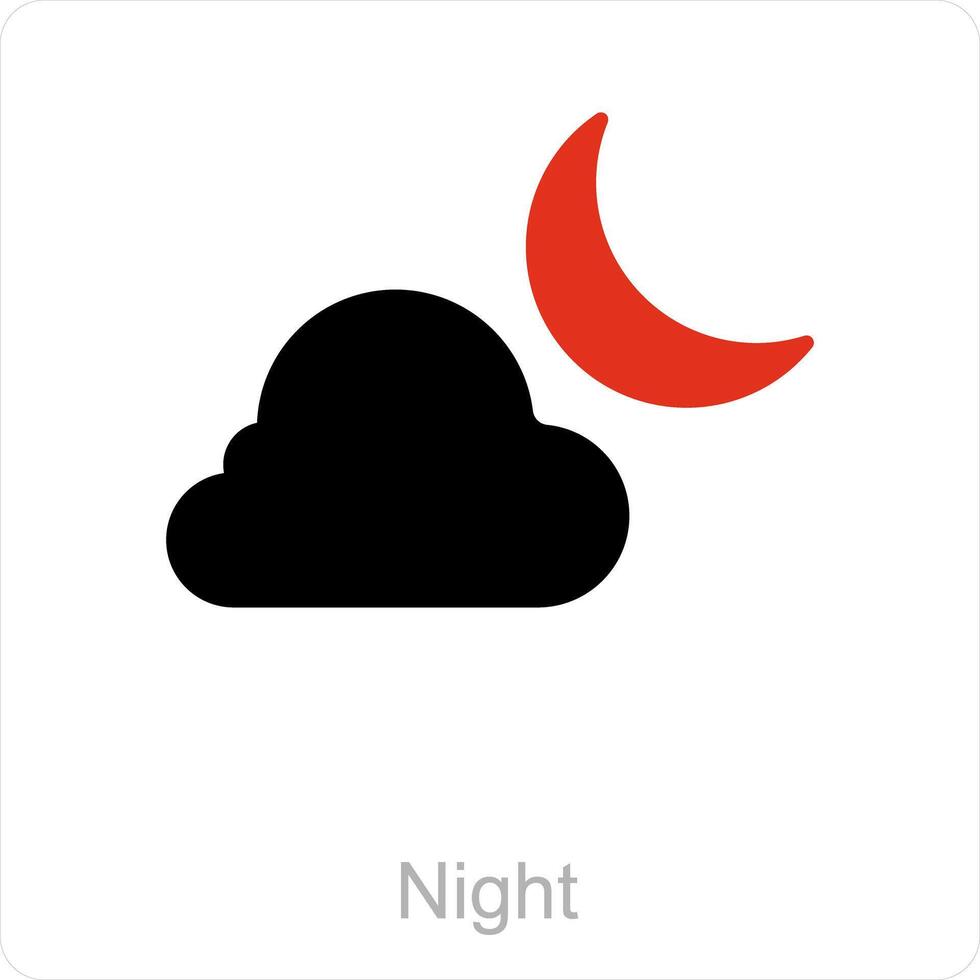 Night and weather icon concept vector