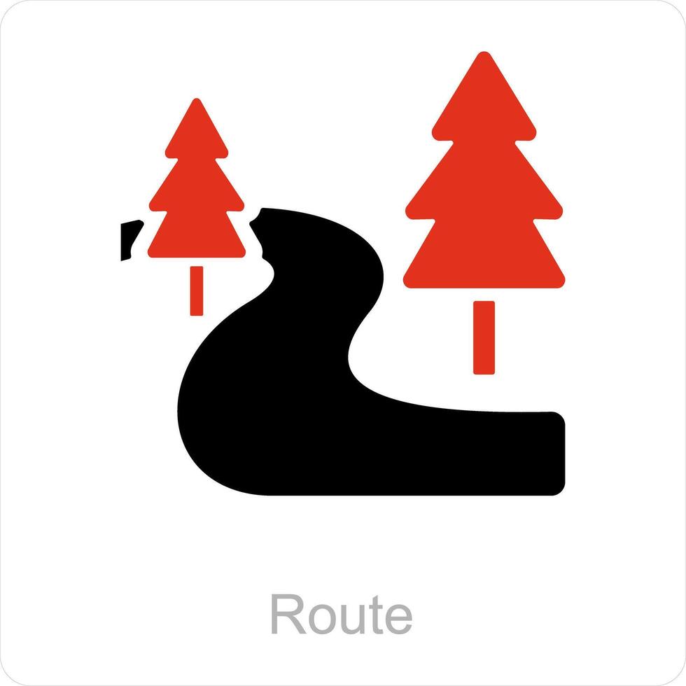 Route and map icon concept vector