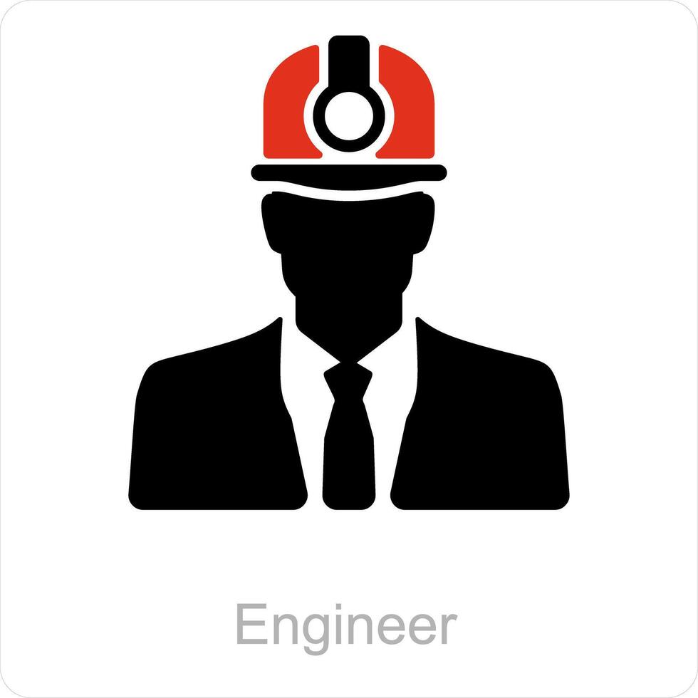 ingeniero y gorra icono concepto vector