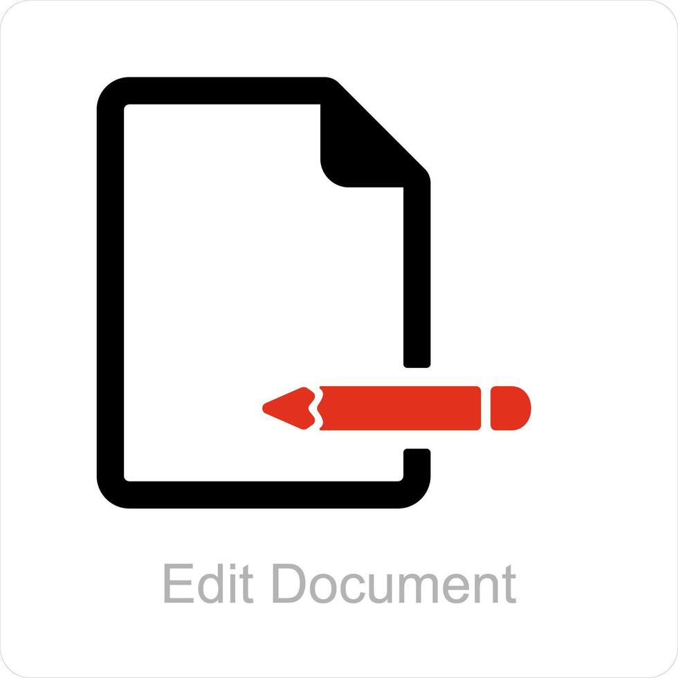 Edit Document and connection icon concept vector