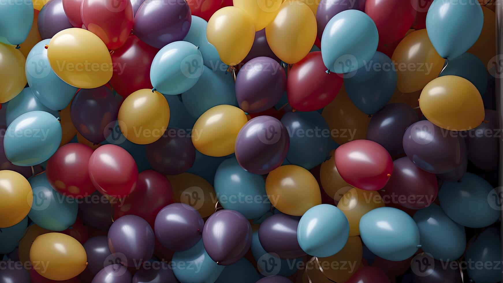 AI generated colorful balloons in the air, colorful balloons background, colored balloon wallpaper, happy background photo