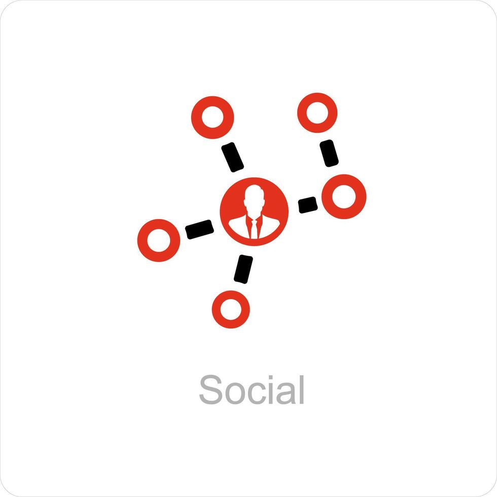 social and link icon concept vector