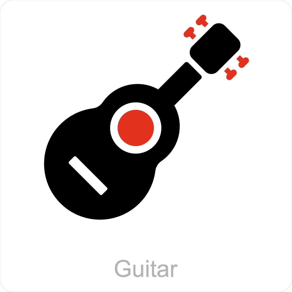 guitarra y música icono concepto vector