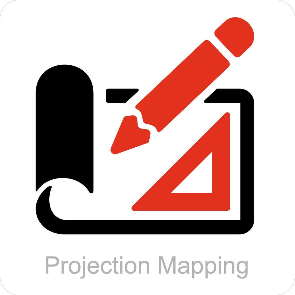 Projection Mapping and projection icon concept vector
