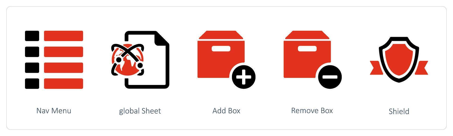 nav menu and  global sheet vector