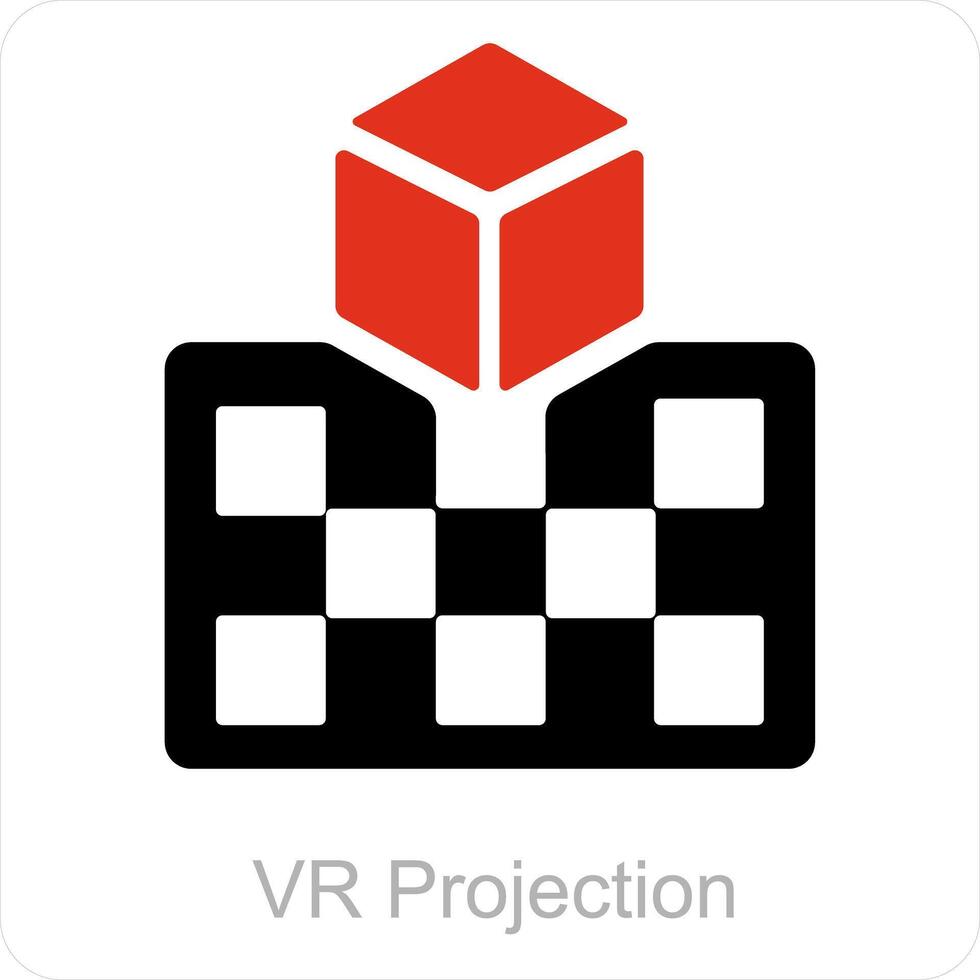VR Projection and icon concept vector