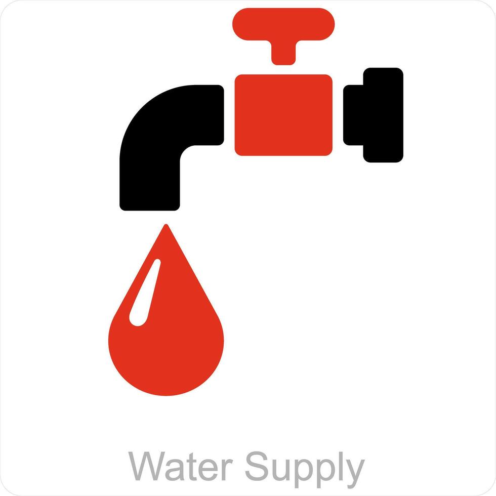 Water supply and water icon concept vector